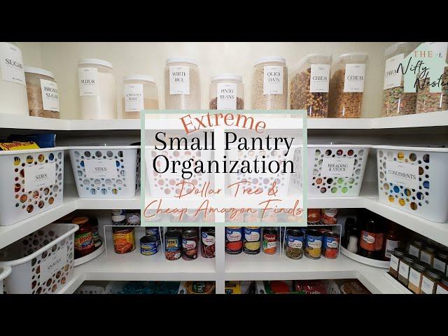 Extreme Small Pantry Organization Dollar Tree | Amazon | Small Pantry Makeover On A Budget EP. 2