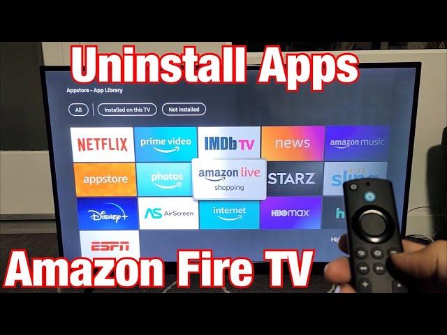 Amazon Fire TV: How to Delete / Uninstall Apps (or Remove from Cloud)