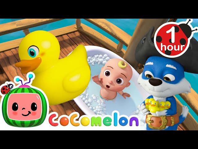 5 Little Ducks Bath Time  | CoComelon Animal Time | Nursery Rhymes & Kids Songs