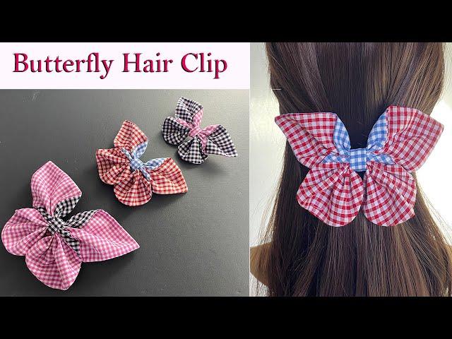  Diy Large Fabric Butterfly Hair Clip  | How to Make Fabric Butterfly | Grampo De Cabelo Borboleta