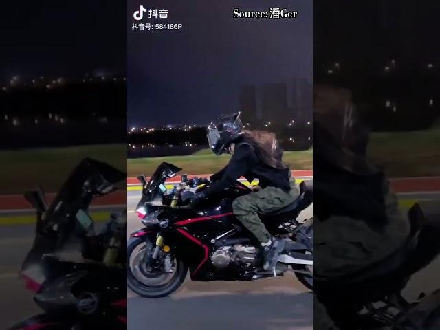 This motorcyclist has the need for speed!