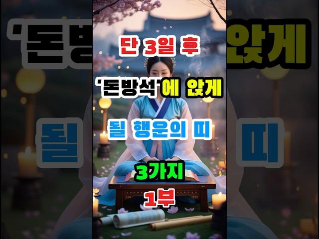 단 3일 후 ‘돈방석’에 앉게 될 행운의 띠 3가지 1부(2부는 다음영상)