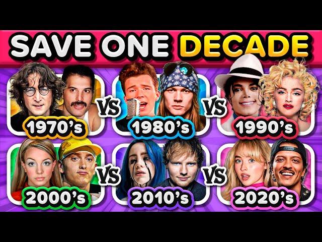 Save One Song: 6 Songs Per Decade  TOP Songs of the Decades  | Music Quiz