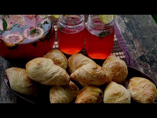 Flaky homemade mulberry puff pastry || Easy dessert recipe