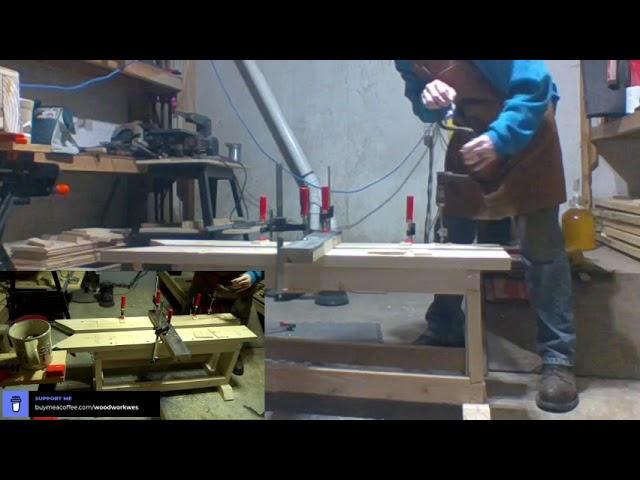 Glue up the bench top 6