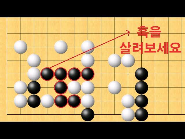 바둑 묘수 사활 - 기가막힌 묘수로 흑을 살려보세요