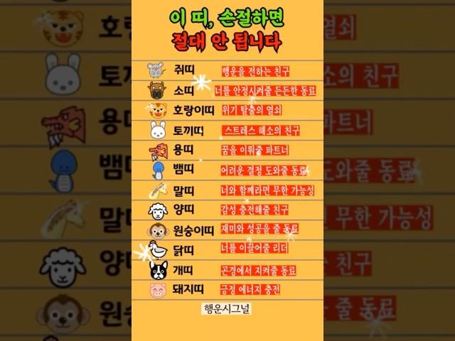 손절하면 안되는 띠 #띠별운세 #재물운 #풍수