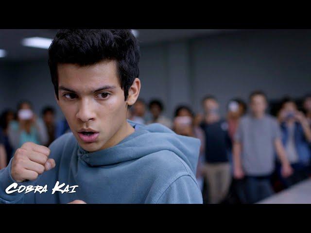 Miguel vs Kyler Fight Scene [4K] | Cobra Kai Season 1 | ClipsVerse