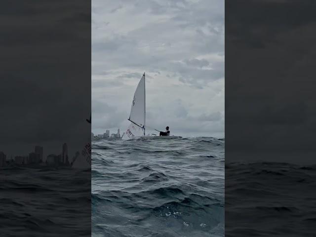 Is this downwind legal? Comment what you think -Wavy downwind sailing #sailing #lasersailing