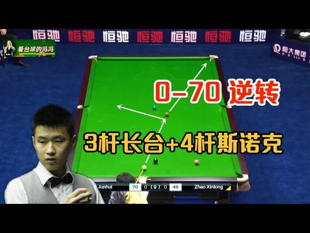 Feast your eyes! Zhao Xintong with 3 pole long table + 4 pole snooker