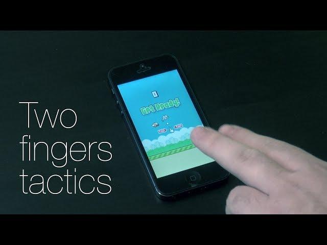 Flappy Bird - как бить рекорды? Two fingers tactics!