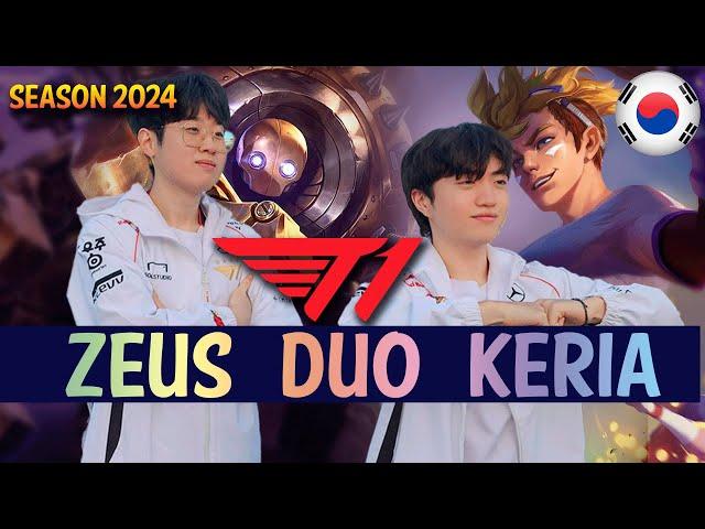 T1 Keria + Zeus Duo Botlane - EZREAL + BLITZCRANK - Patch 14.22 KR Ranked | lolrec