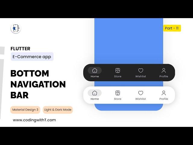 Bottom Navigation Bar in Flutter | Material 3 | Flutter eCommerce App 2023