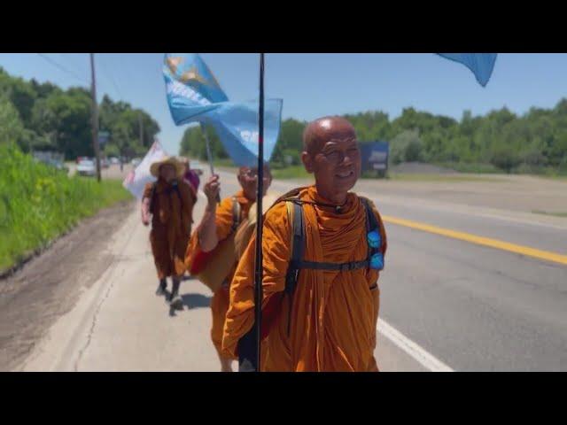 Monks walking from Florida to Niagara Falls to promote world peace reach WNY