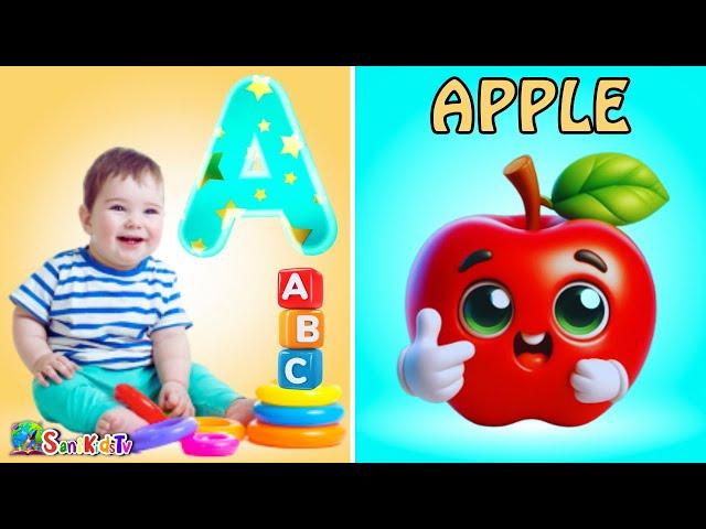 Phonics Song with TWO Words - A For Apple - ABC Alphabet Songs with Sounds for Children