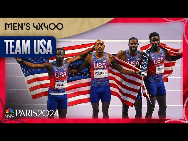 Rai Benjamin BRINGS HOME men's 4x400m relay victory for U.S. | Paris Olympics | NBC Sports