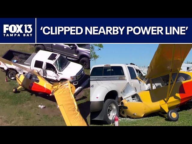 Florida plane crash: 2 injured after small plane lands on pickup truck