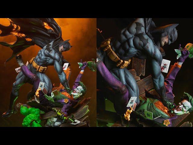 New dc comics Batman vs joker eternal enemies statue fully revealed preorder info sideshow