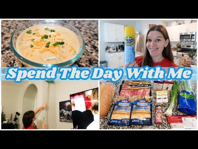 Spend The Day With Me | Cleaning Motivation, Organization, Grocery Haul, and Potato Soup!