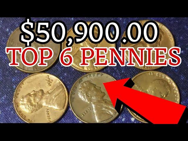 TOP 6 MOST VALUABLE PENNIES IN HISTORY! PENNIES COINS  WORTH MONEY