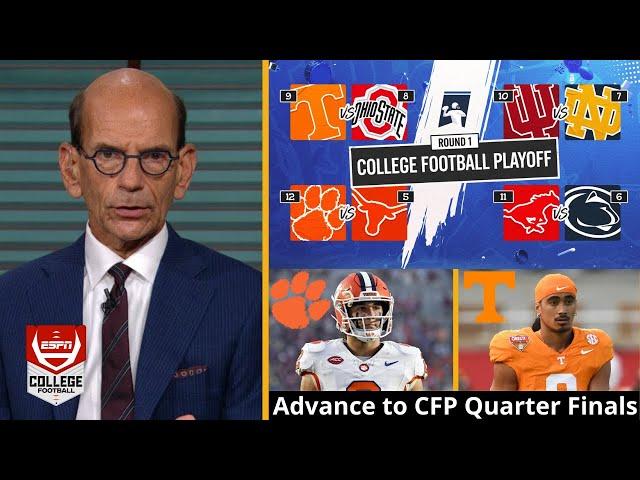 ESPN "breaks down" College Football Playoff 1st Round: Clemson beat Texas; Tennessee stun Ohio State