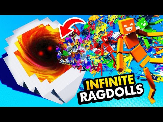 Throwing INFINITE RAGDOLLS Into PORTAL OF DOOM (Fun With Ragdolls: The Game Funny Gameplay)