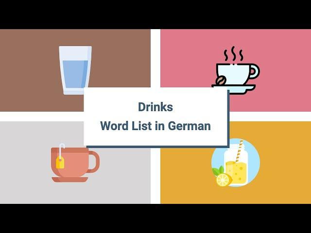 Drinks Vocabulary in German [34 words in 3 mins]