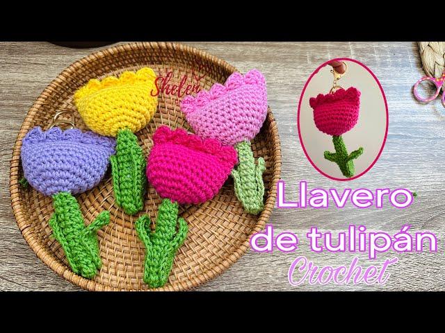 Llavero de tulipán forma 2 ️ CROCHET