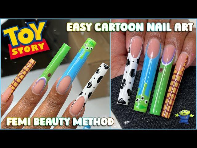3XL TOY STORY POLYGEL NAILS | EASY NAIL ART TUTORIAL | FEMI BEAUTY METHOD