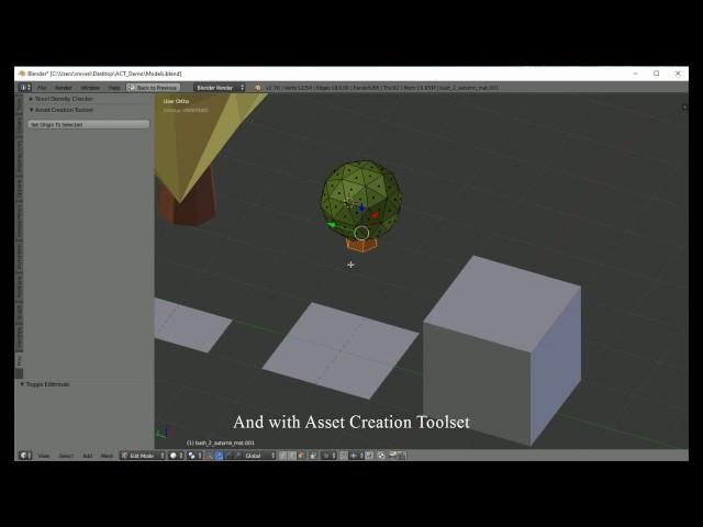 Blender Addon: Asset Creation Toolset 2.0. Set Origin To Selected