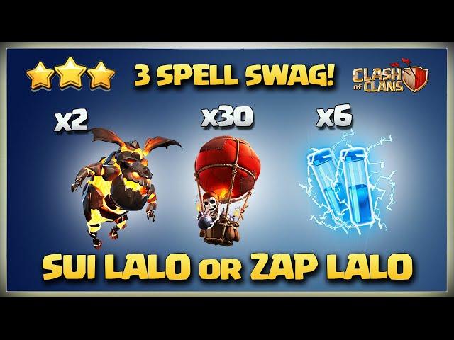 Th13 Sui Lalo Attack Strategy | Sui Hero | Th13 Zap LavaLoon Attack | Best Th13 Strategy In Coc