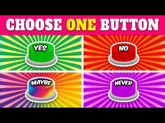 Choose One Button...! YES or NO or MAYBE or NEVER 🟢🟣 Quiz Rainbow