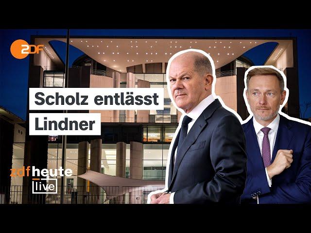 Scholz entlässt Lindner. Das Statement des Bundeskanzlers bei ZDFheute live