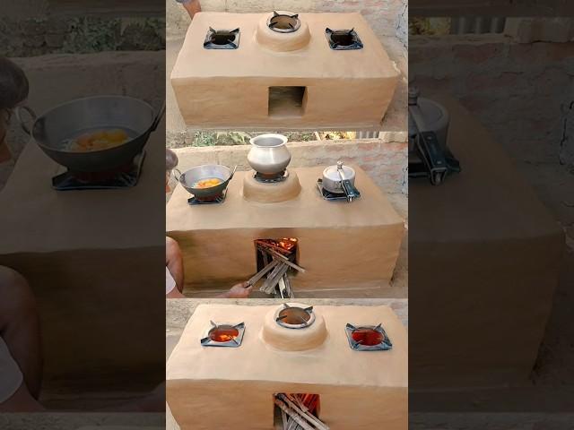 How to Build a Primitive Tech Multiple Wood Stove Using Clay and Bricks | Eco-Friendly Design 