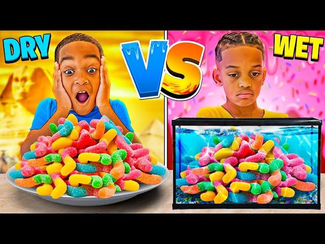 DRY VS WET CANDY FOOD CHALLENGE