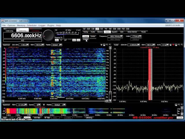 Winradio WR-G33DDC Excalibur pro Notch filter demo with New York Radio and 4XZ