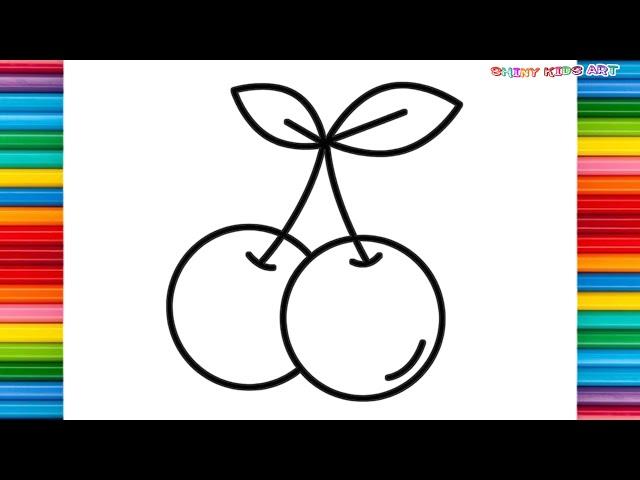 How to Draw a Cherry | चेरी कैसे बनाये