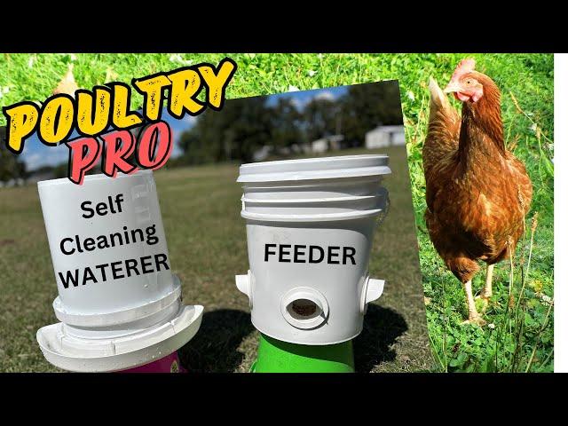 SELF CLEANING: Chicken and Duck Waterer, and Feed System! Poultry Pro