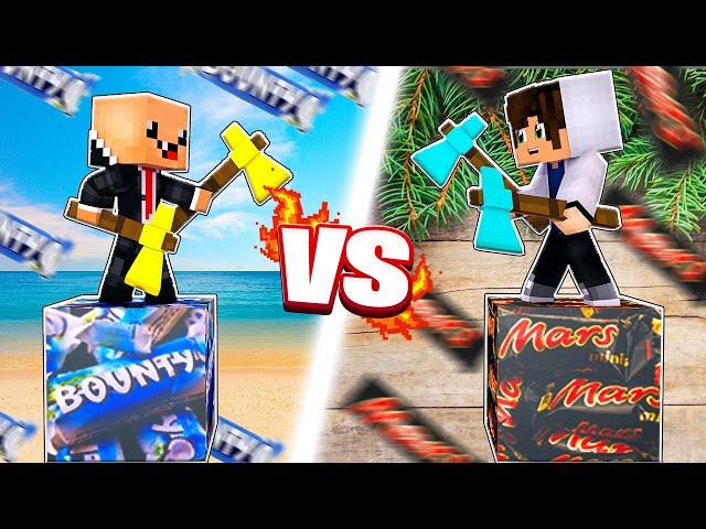  ВКУСНЫЕ БИТВЫ на Одном Блоке: НУБ VS ПРО ЛакиБлок в Майнкрафт!