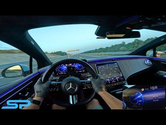 2022 MERCEDES-BENZ EQE AMG 350+ - AUTOBAHN POV Test Drive I 4K