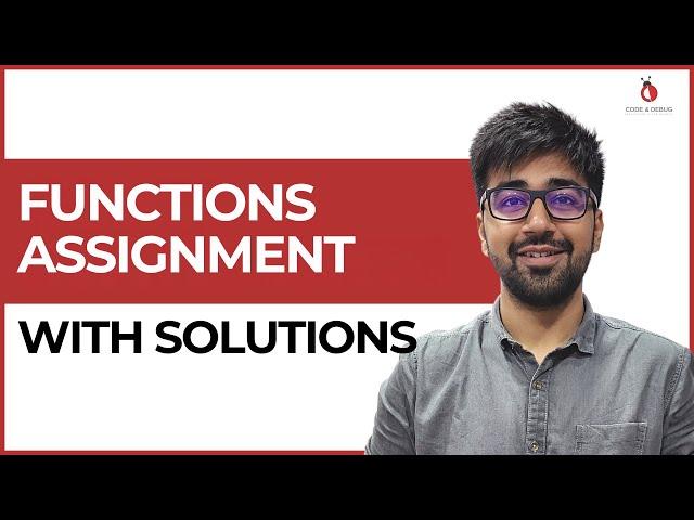 Solving basic function questions | Class 63 | Python (Core & Advance) Course