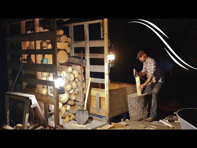 Man Alone Preps for Frozen Winter in Cabin