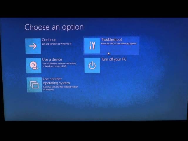 Windows 10 How to get the advanced startup menu options