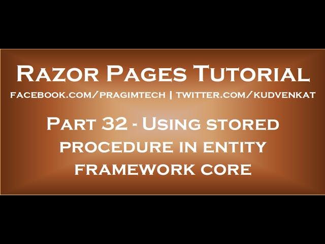 Using stored procedure in entity framework core