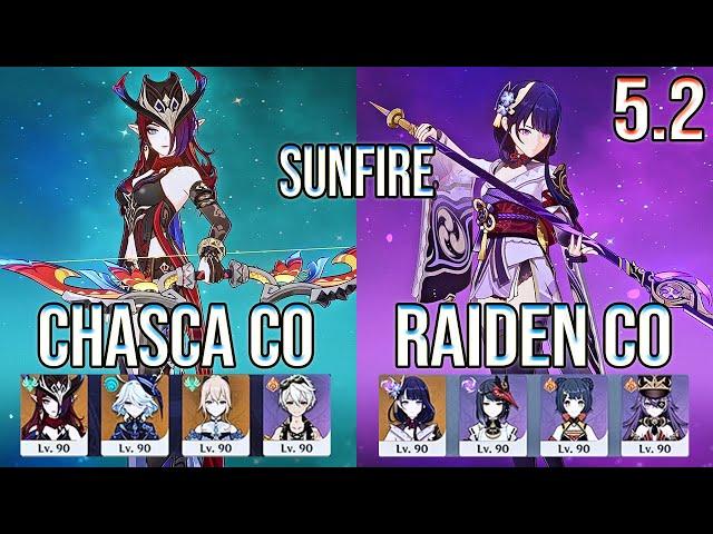 Chasca C0 Sunfire & Raiden C0 R1 Overload Spiral Abyss Floor 12 Genshin impact