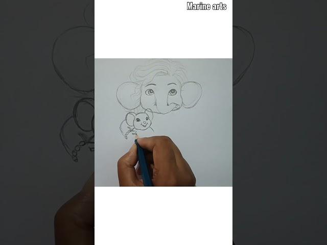 Ganesh ji with Mushak drawing  #shorts #ganeshchaturthi #ganesh #balganesh #drawing #art