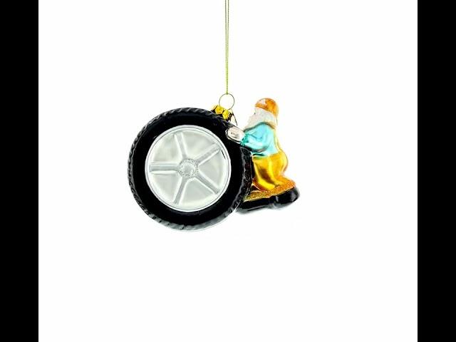 Skilled Tire Repair Mechanic - Blown Glass Christmas Ornament (CC-0500)