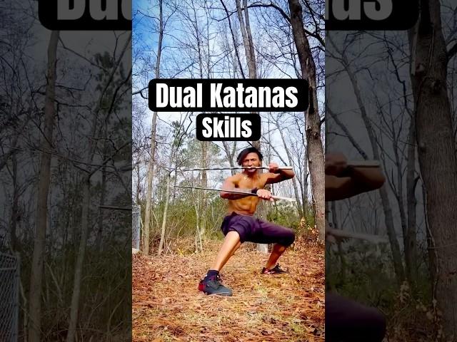 Training With Dual KATANAS Be Like! #martialarts #weapons