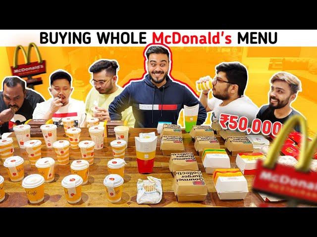 BUYING WHOLE McDonald's MENU - ₹50,000 CHALLENGE 