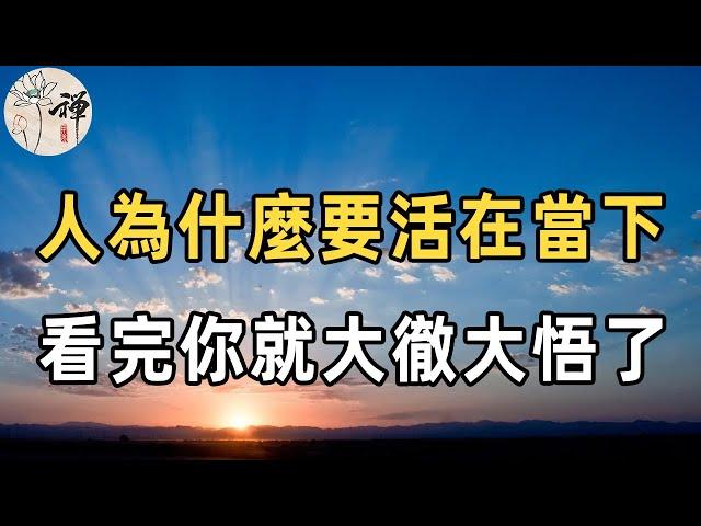 佛禪：不畏將來，不念過往！人生最重要的，就是活在當下，看完你就大徹大悟了